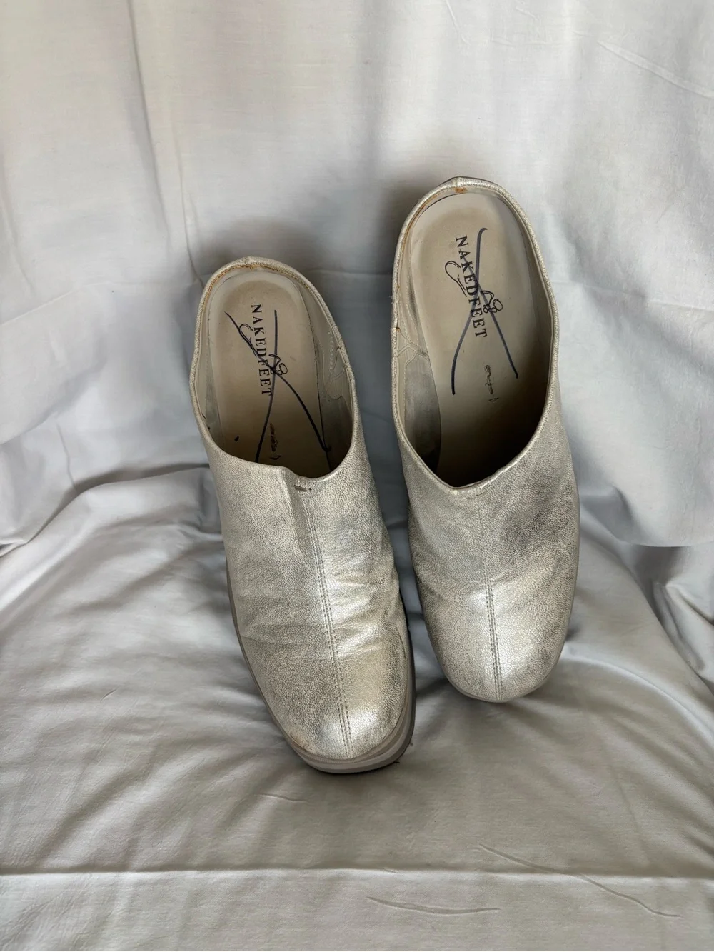 Coach Metallic Silver Platform Clogs